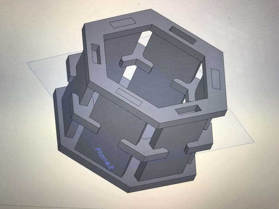 Early version 2 of honeycomb on Solidworks
